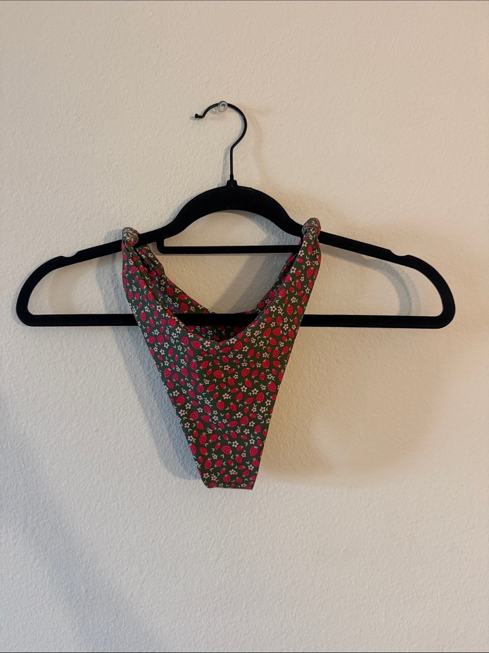 SKATIE Suzanne Floral High-Cut Bikini Bottom in Olive Green and Red